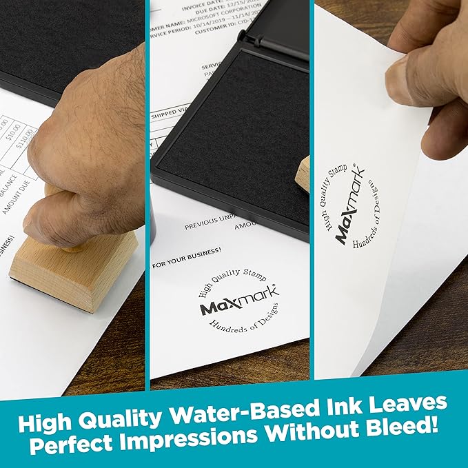 MaxMark Premium Refill Ink with Control Tip Bottle for Self-Inking Stamps, Gray Color - 1 oz.
