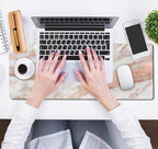 Cute Desk Mat Rose Gold Marble Mouse Pad Gaming XL Large Extended Desk Matt for Desktop Aesthetic Desk Pad, Laptop Keyboard Mouse Mat for Women Office Desk Decor Accessories Deskmat 31.5x11.8 in
