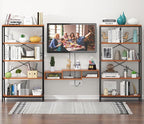 Himimi Industrial Bookshelf 5-Tier, Bookcase 58" H Ladder Shelf, Storage Shelves Rack Shelf Unit, Accent Furniture Metal Frame, Home Office Furniture for Bathroom, Living Room, Vintage Brown