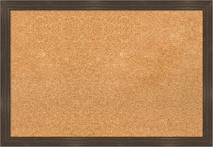 Amanti Art Natural Cork Board for Wall, 18x26 Vision Board with Brown Wood Frame, Medium Corkboard Office Decor for Home Organization, Casual Corkboard Pinboard to display items for home organization