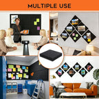 Large Cork Board, Black Bulletin Board 36"x 24", 6 Pack Felt Wall Tiles with 35 Pcs Pushpins, Pin Boards for Office, Home & Classroom