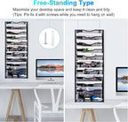 Solinxe 10-Tier Wall File Organizer, Mesh Mail Organizer Wall Mounted Paper Document Holder, Vertical Magazine Rack, Metal Hanging Clipboard Storage Basket for Office Home School Organization, Black