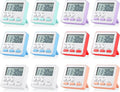 Weewooday 12 Pcs Digital Kitchen Magnetic Timer Bulk Classroom Count up Countdown Timer Large Digits Egg Loud Alarm Cute Desk Stopwatch for Teacher Kids Cooking Office(Pastel Colors,Classic Style)
