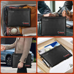 ROLOWAY Fireproof Document Bag (14.5 x 11.5 inch), 6400℉ Fireproof Money Bag with Zipper for Cash, Fire Safe Money Pouch with Lock (Black)