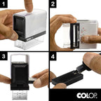COLOP Extra Large Size Self Inking Custom Text Stamp - Choose from Many Fonts & 15 Ink Colors