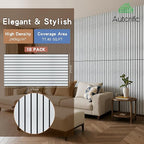 AUTORIFIC Wood Veneer Sound Panels, 10 Pack 47.2”x23.6” Wall Panels, Decorative Acoustic Panels for Walls, for Office,Home Theater,Studio,Living Room, White Oak(Mitred)