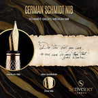 Scriveiner Personalized Gold Fountain Pen - Stunning Luxury Pen, Real Gold Plating, Schmidt Ink Refill, Best Engraved Fountain Pen Gift Set for Men & Women, Custom Name Engraving