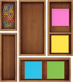 ROYAL CRAFT WOOD Premium Carbonized Bamboo Sticky Note Holder – Elegant & Durable Post-It Note Dispenser for Office Desk Organization