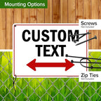 Custom Arrow,Custom Directional Sign, Two Way Arrow,10x14 Inches, Rust Free .040 Aluminum, Fade Resistant, Made in USA by My Sign Center