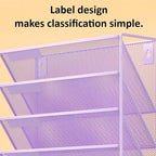 Kuntine.B 6-Tier Wall File Organizer Hanging File Organizer Cubicle Organizer Wall File Holder for Office Home (Purple, 6 Tier)