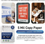 TerraSlate Waterproof Paper, 5 MIL 8.5” x 11”, Laser Printer & Copy Machine Compatible, Durable & Rain/Weather-Proof Copy Paper, White Paper (50 Sheets)