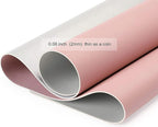 SUJAYU Dual Sided PU Leather Desk Pad, Mouse Pad, Office Desk Mat, Non-Slip Laptop Desk Pad, Waterproof Desk Writing Pad for Office and Home (35.4" x 17.7", Pink+Silver)