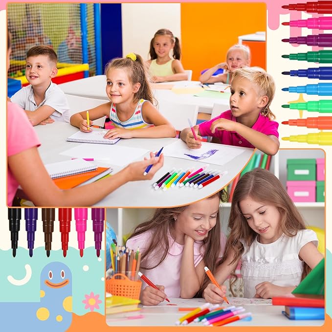 960 Pcs Mini Markers Colored Pen 3.4 Inch Vibrant Colors Portable Short Colored Markers Assorted Multicolor Watercolor Marker Pen for Kids and Adult Glass Office School Supplies (12 Colors)