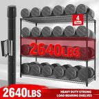 MilleLoom 4 Tier Industrial Storage Shelving Unit 2640LBS Capacity, Heavy Duty Adjustable Metal Shelves w/Wheels & Leveling Feet, Garage, Workshop, Basement Rack Shelf, 73.8" H*23.9" D*59.8" W