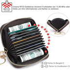 APHISON RFID Credit Card Holder Wallets for Women Leather Zipper Card Case for Ladies Keychain Wallet