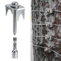 Sumloty 100-Pack 304 Stainless Steel Fence Staples, 1.6 Inch Reusable Fence Screw Nails for Wire Mesh and Woven Fencing, Easy Install with Power Drill