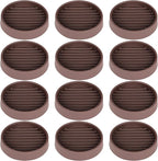 Non Slip Furniture Pads, 2.5” Round Rubber Caster Cups, 12 Pcs Furniture Coasters, Anti-Slip Gripper, Anti Slide Furnitures Feet Floor Protectors for Bed Couch Stoppers - Brown
