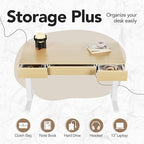 HUANUO 48 Inch Standing Desk with Drawers, Electric Adjustable Height Stand Up Desk with Storage, Whole-Piece Board Computer Workstation for Home Office, Light Walnut