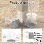 Clear Square Chair Leg Protector for Hardwood Floors, 16Pcs Silicone Furniture Legs Caps to Prevent Floor from Scratches and Reduce Noise, Easy to Move(1 1/4 Inch)