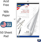 Helix - 100% Rag Vellum Paper Pad - 11 Inch x 17 Inch - 50 Sheet Pad - Acid-Free - Drafting, Art, Sketching and Tracing