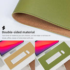 Leather Desk pad Protector, Large Desk mat with Natural Cork & PU Leather,Mouse pad,Non-Slip Office Desk Mat,Waterproof Desk Writing Pad for Office and Home (47in*23.7in, Olive Green)