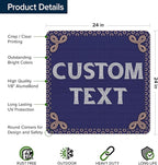 Custom Sign, Custom Street Sign, 11 Font Colors, 13 Font Styles, 4 Hole Options, 22 Sizes, 24x24 Inches, Rust Free DiBound, Fade Resistant, Made in USA by My Sign Center (Fauxsaic 1)