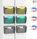 samstar 6 Pack Magnetic File Holder, Mesh Wall File Organizer File Pocket Mail Organizer Paper Folder Holder for Office/Home, No Drilling(Magnetic)
