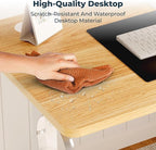 FitStand Adjustable Standing Desk, 63x24 Inches Home Office Desk with Memory Preset Computer Workstation Maple Top + White Frame
