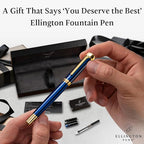 Ellington Pens Luxury Fountain Pen Set - Smooth Fine Nib - Includes 3 Ink Cartridges, Refillable Ink Converter, Gift Box- Fountain Pens For Writing, Calligraphy, Journaling, Sketching (The Nautilus)