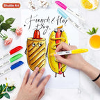 Shuttle Art 30 Colors Permanent Markers, Fine Point, Assorted Colors, Works on Plastic,Wood,Stone,Metal and Glass for Kids Adult Coloring Doodling Marking