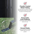 Proman Products - Galaxy Section Divider, Water Repellent Fabric Room Divider with Black Powder Coated Metal Frame for Indoors or Outdoors (Black)