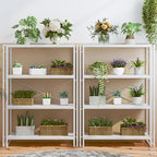 HCHQHS Bookshelf, 4-Tier Industrial Bookcase, White Open Book Shelf, Freestanding Tall Bookshelves with Metal Frame