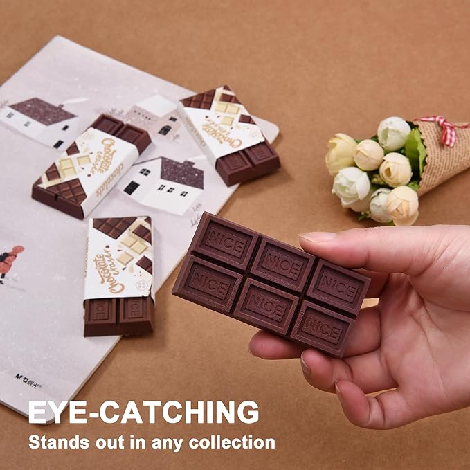 6Pcs Chocolate Shape Erasers for Kids, Cute Chocolate Bar Erasers Bulk for School Classroom Supplies Party Favors