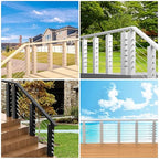 BLIKA 40 Pack Stainless Steel Protector Sleeves for 1/8" Deck Cable Railing, for Wood/Composite Posts, T316 Marine Grade, Cable Railing Protector Sleeves