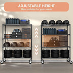 M MZG Industrial Metal 4 Tier Shelving for Garage, Pantry, Warehouse, Basement Utility Room, Storage Rack Metal Shelving Unit, Shelf Organizer, Black 23.6" D x 53.2" W x 73.6" H