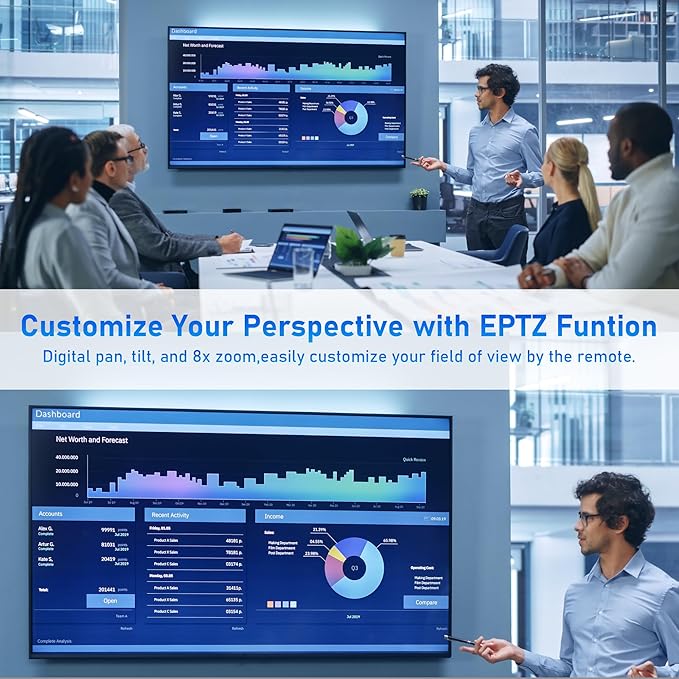 4K Webcam with Speaker and 4 AI Noise-Cancelling Mics, Wide Angle PC Cameras with Remote, Auto Focus, Privacy Cover, Tripod, Great for Computer, Zoom, Skype, Teams, Laptop, Personal Video Calling