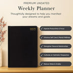 Mantra Planner 2026 Planner, Daily Journal & Gratitude Journal All-In-One with To Do List, Self Care Prompts & Habit Tracker - 7 x 10 - Black