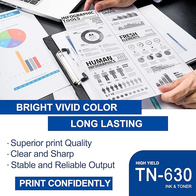 1 Pack TN630 TN-630 Black Toner Cartridge Compatible TN630 Replacement for Brother HL-L2300D L2305W L2315DW L2320D L2360DW MFC-L2680W L2685DW L2700DW L2705DW L2707DW L2740DW DCP-L2540DW L2520DW Printe