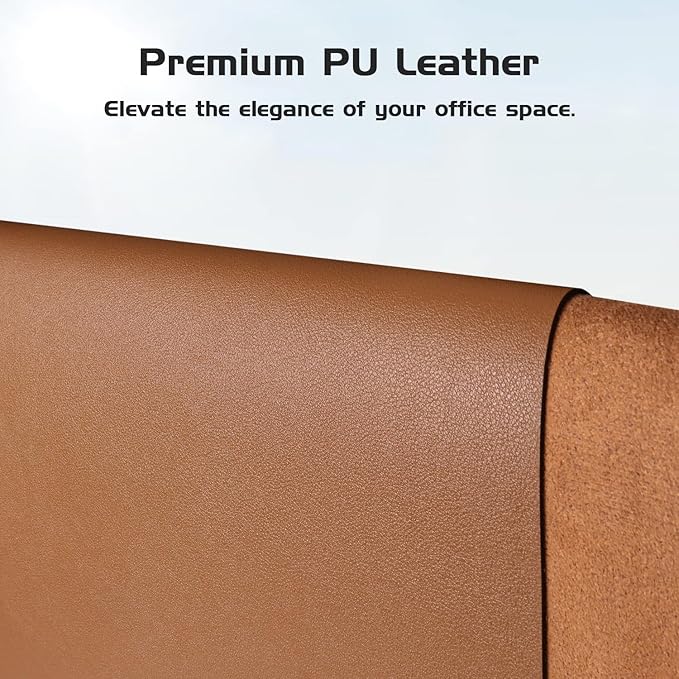 Aothia Leather Desk Pad Protector, Office Desk Mat, Large Mouse Pad, Laptop Desk Pad, Non-Slip PU Leather Desk Blotter, Waterproof Desk Writing Pad for Office and Home (Brown, 55" x 24")