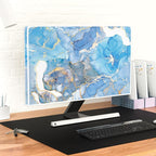 Baocicco Baby Blue Gold Marble Waterproof Screen TV Cover 40, 41, 42，43 Inch Modern Television Accessories TV LCD Fashion Weatherproof Screen TV Decorations for Tablet LED LCD OLED TVs