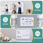 40 x 28 Inch Magnetic Dry Erase Whiteboard - Medium-Large Wall Mounted Writing Board for Home Office & Study - Silver Aluminum Frame with Tray