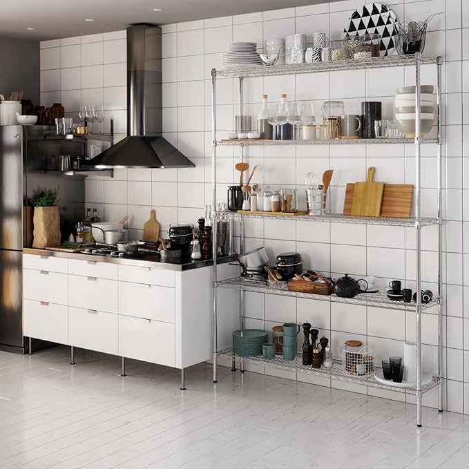Regal Altair 14" Deep x 60" Wide x 86" Height Wire Shelving Kit | 5-Tier | NSF Commercial Storage Rack Unit