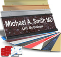 Custom Name Plate with Choice of Mounting for Walls, Doors, Cubicles, Hanging and More - Personalized Canberry Marble Plastic White Letters - USA Made 2x10 - S5