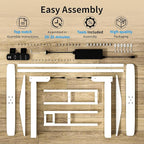 BIZUM Dual Motor Electric Standing Desk Frame with Memory Controller, Computer Memory Desk Adjustable Table Legs Up to 47.2" for Home Office, Reg White