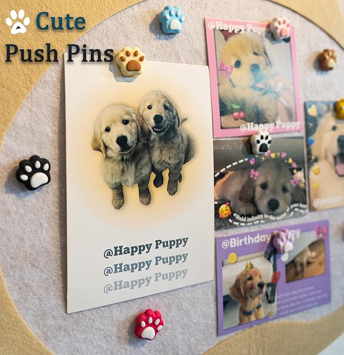 30Pcs Push Pins for Bulletin Board, Cute Push pins,Decorative Thumb Tacks, Cork Boards for Walls, for Women Office Decor,Classroom Decor,Cubical Decor,Home Decor (30-Cat Paw)