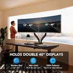 HUANUO NITROGLIDE™ Dual Monitor Stand for 13″–40″, Premium Dual Monitor Mount with USB, Height Adjustable Monitor Stand for 2 Monitors, VESA Mount with Clamp/Grommet Base, Holds 26.4lbs per Arm, HNDS7