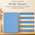 2026 Planner, Daily Journal & Gratitude Journal All-In-One with To Do List, Self Care Prompts & Habit Tracker - 5.8 x 8.3 - Blue