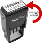 ZIGEL D50 Date Stamp with DEPOSITED - Self Inking Date Stamp - Black