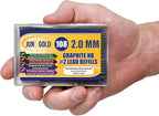 June Gold 108 Pieces, 2.0 mm HB #2 Lead Refills, 90 mm Length, Extra Bold Thickness, Break Resistant Lead/Graphite
