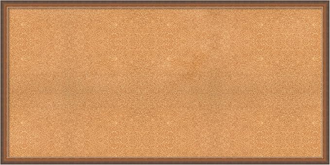 Amanti Art Natural Cork Board for Wall, 28x56 Vision Board with Bronze Frame, Oversize Corkboard Office Decor for Home Organization, Modern Corkboard Pinboard to Display Items for Home Organization